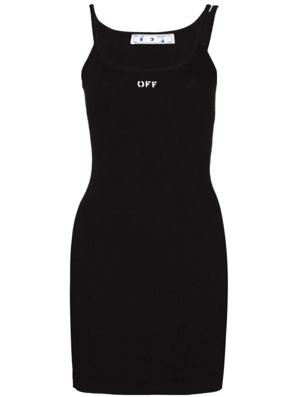 Off-White  logo-print ribbed dress