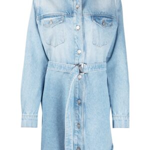 Off-White  Arrows floral-embroidered denim shirtdress