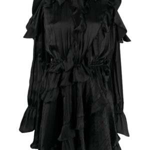 Off-White  creased ruffled cocktail dress