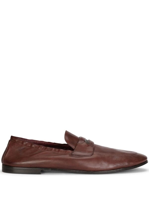Dolce & Gabbana  logo-embossed leather slippers