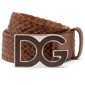 Dolce & gabbana woven logo-plaque belt