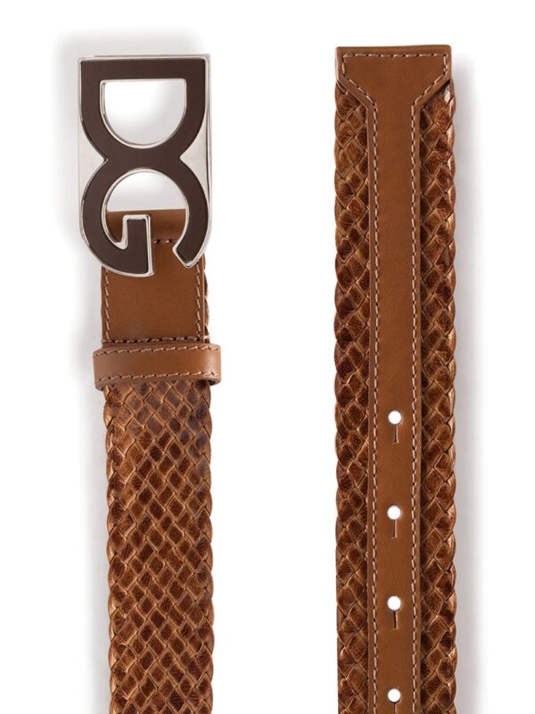 Dolce & gabbana woven logo-plaque belt - Image 2