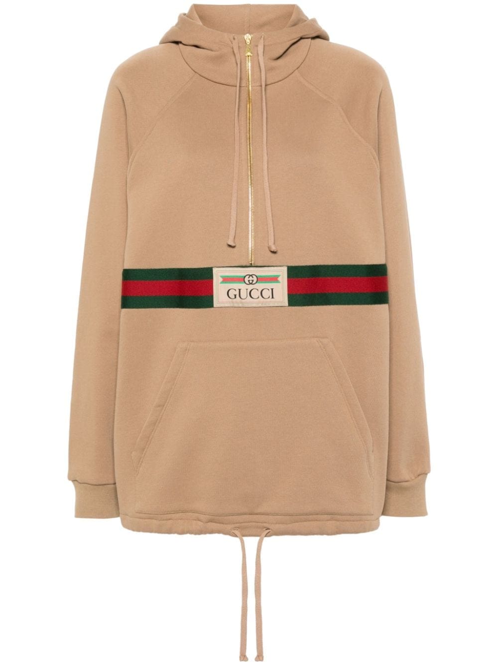 Gucci Web-stripe cotton hoodie