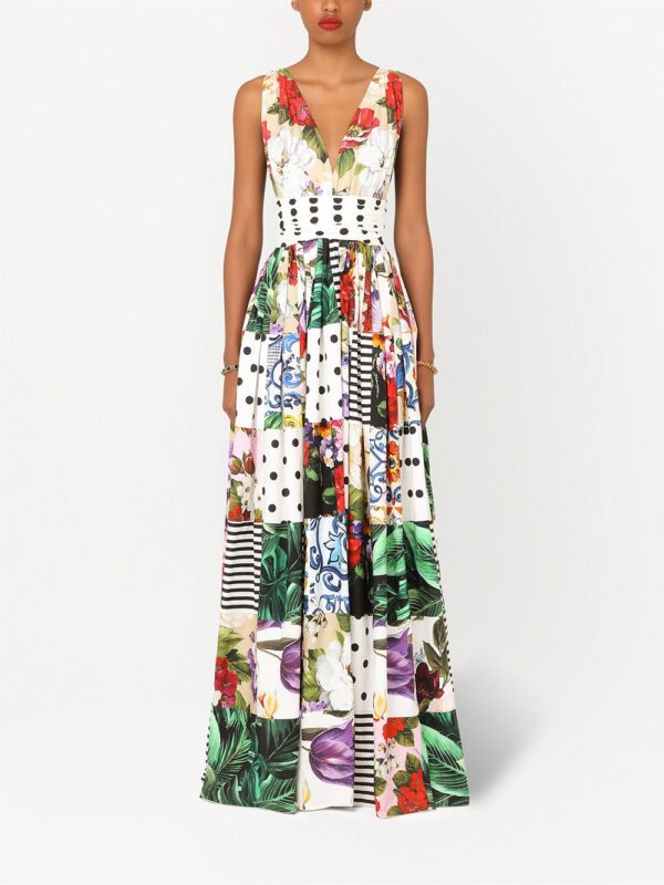 Dolce & Gabbana mix print long dress - Image 3