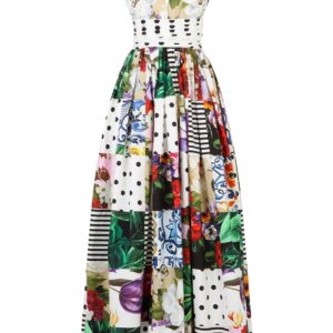 Dolce & Gabbana mix print long dress