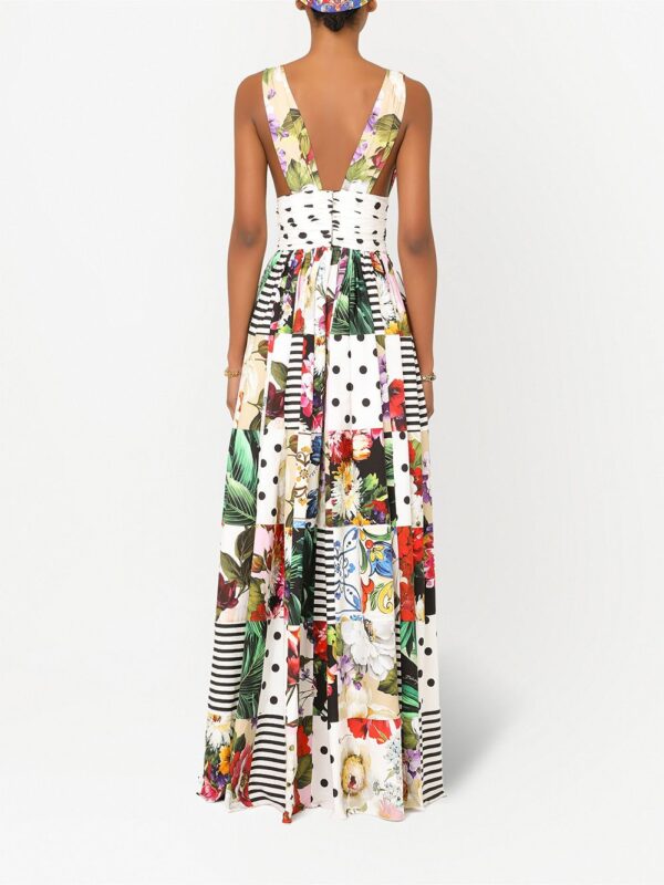 Dolce & Gabbana mix print long dress - Image 4