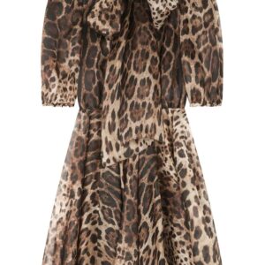 Dolce & Gabbana  leopard-print pussybow dress