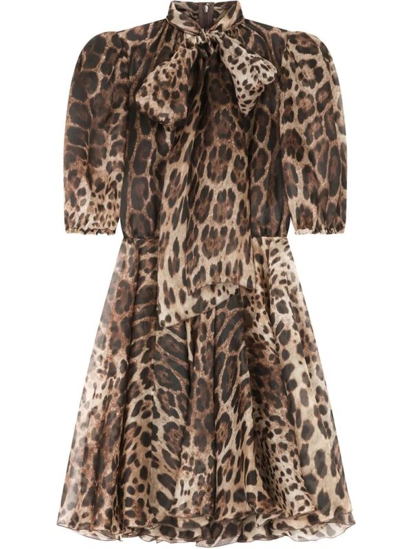 Dolce & Gabbana  leopard-print pussybow dress
