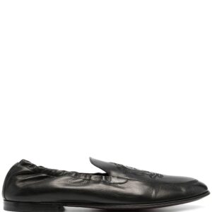 Dolce & Gabbana  logo-embroidered leather loafers