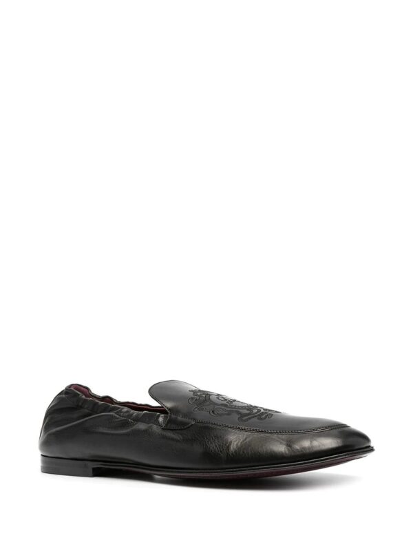 Dolce & Gabbana  logo-embroidered leather loafers - Image 2