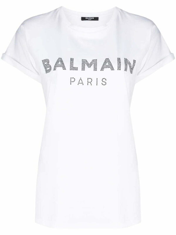 Balmain  rhinestone-embellished logo T-shirt