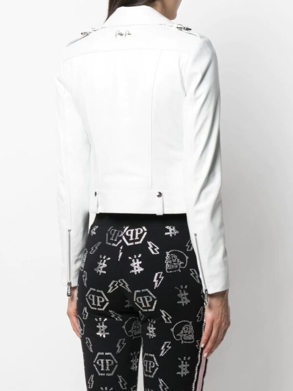 Philipp Plein  cropped leather biker jacket - Image 4