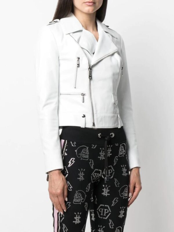 Philipp Plein  cropped leather biker jacket - Image 3