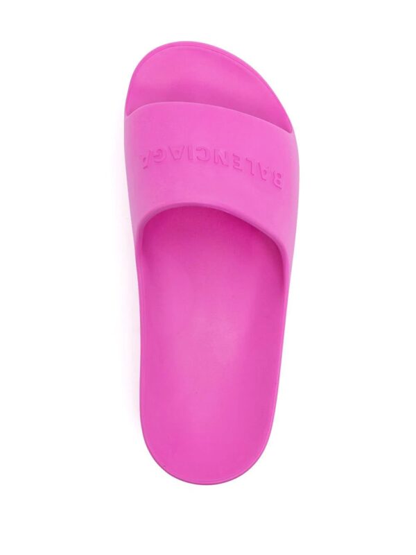 Balenciaga  logo-debossed flatform slides - Image 4