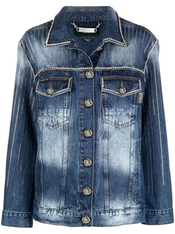 Philipp Plein  crystal-embellished denim jacket