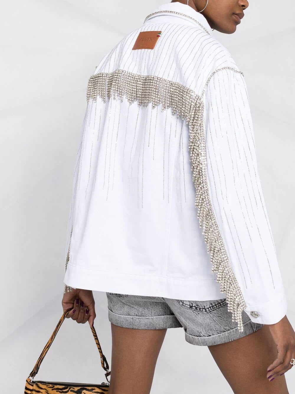 Philipp Plein fringe-detail denim jacket - Image 3