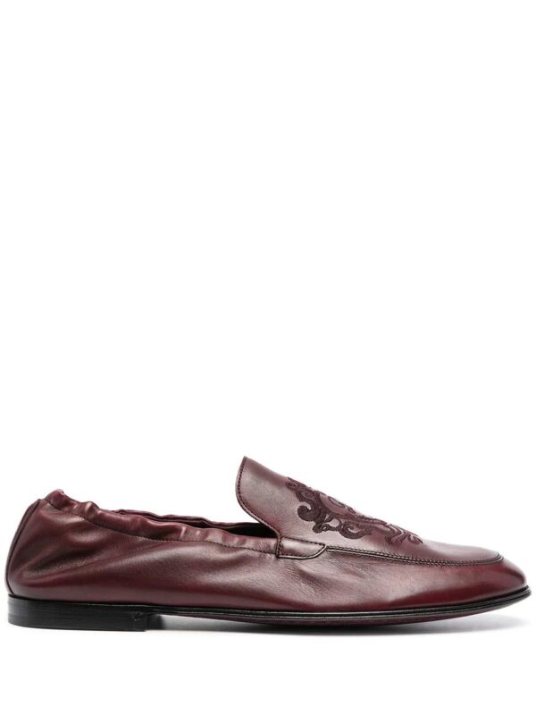 Dolce & Gabbana  debossed-motif polished-finish loafers