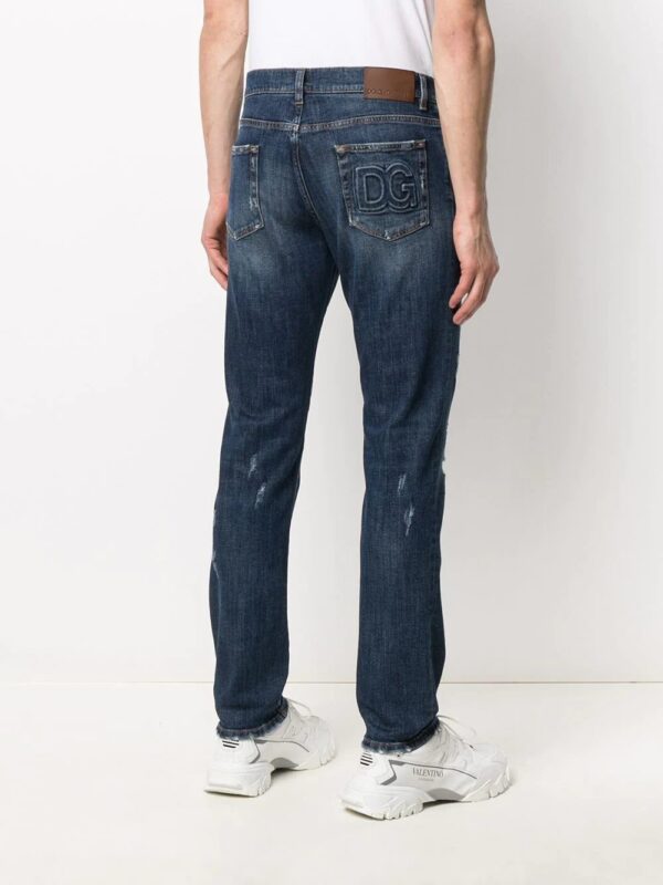 Dolce & Gabbana  embossed logo ripped slim-fit jeans - Image 4