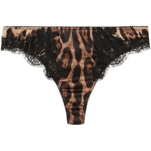 Dolce & Gabbana  leopard-print lace-trim thong