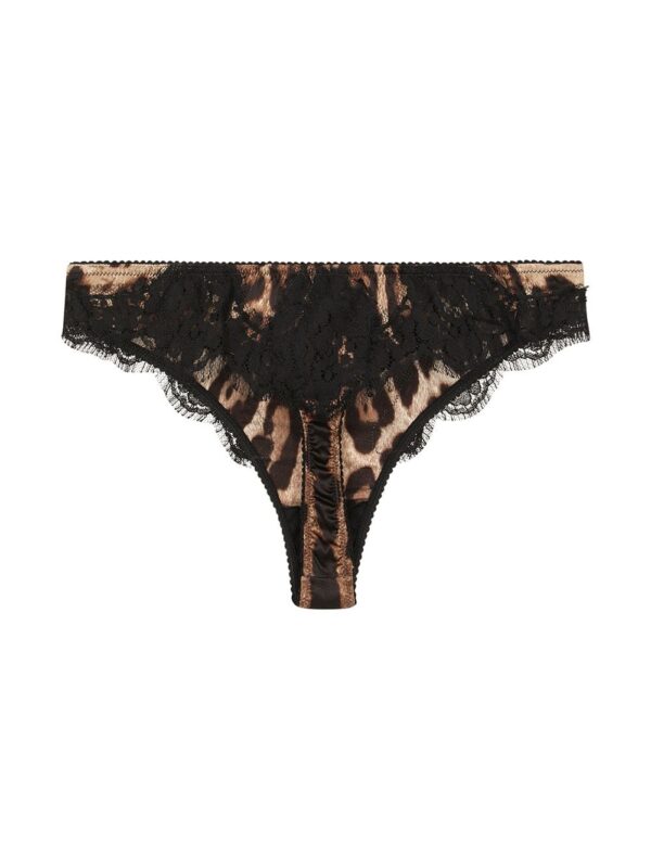 Dolce & Gabbana  leopard-print lace-trim thong - Image 2
