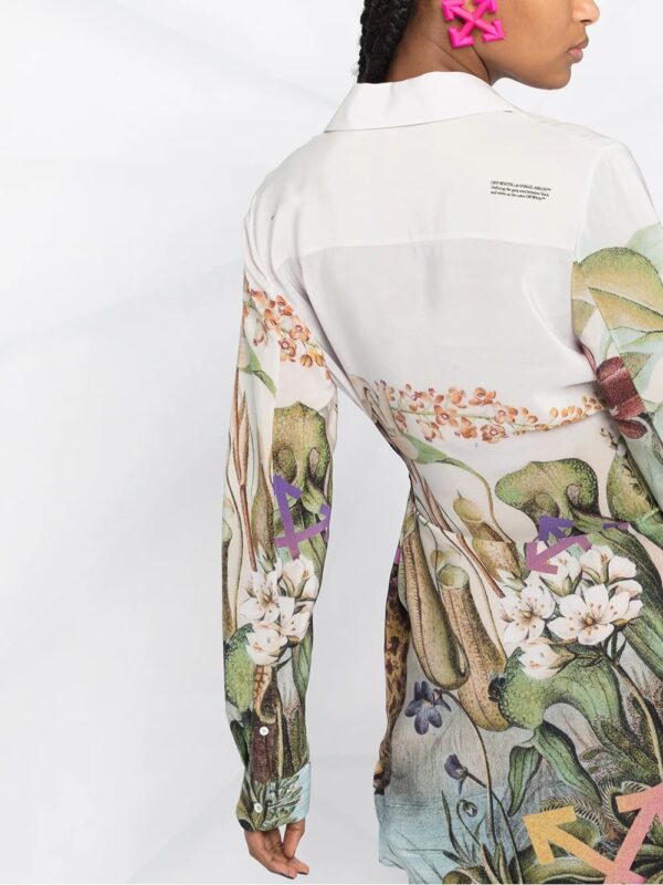 Off-White  botanical-print shirt dress - Image 3