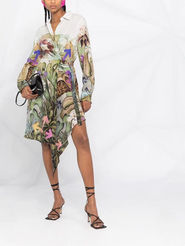 Off-White  botanical-print shirt dress - Image 2