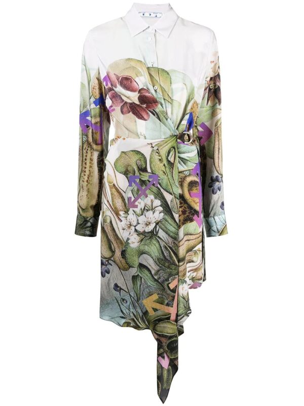 Off-White  botanical-print shirt dress