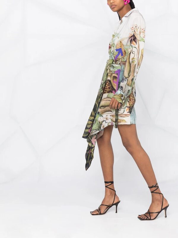Off-White  botanical-print shirt dress - Image 4