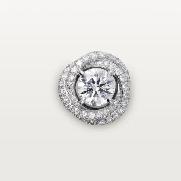 Cartier Trinity Ruban stud earrings, 2 brilliant-cut diamonds, paved - Image 4