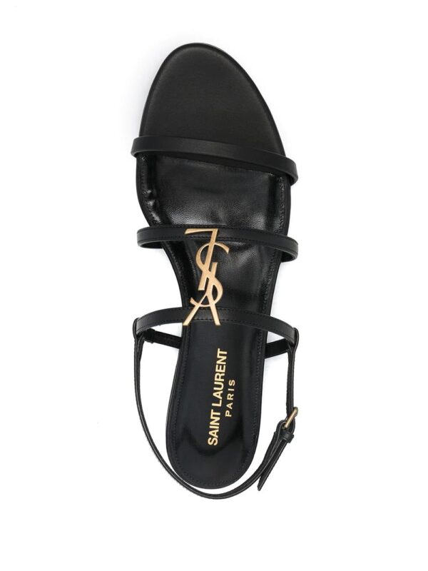 Saint Laurent Cassandra monogram flat sandals. - Image 4