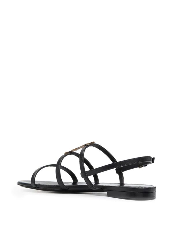 Saint Laurent Cassandra monogram flat sandals. - Image 3