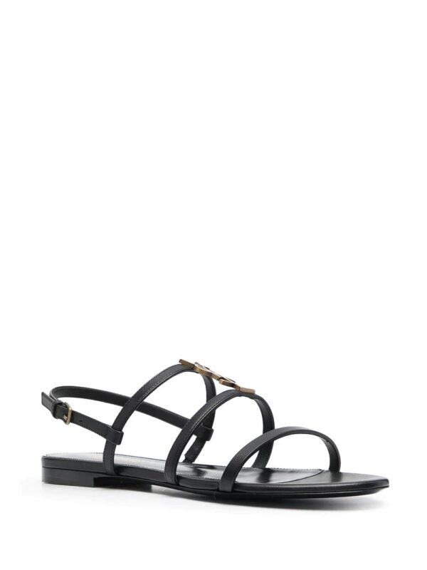 Saint Laurent Cassandra monogram flat sandals. - Image 2