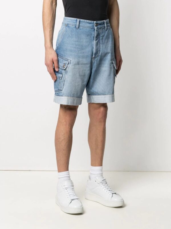 Balmain  embroidered-logo denim shorts - Image 3