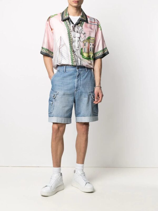 Balmain  embroidered-logo denim shorts - Image 2