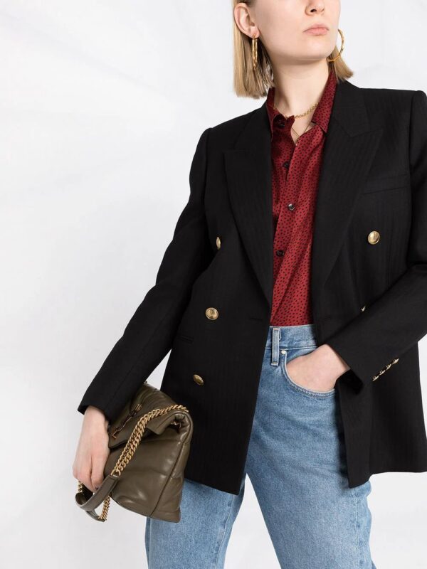 Saint Laurent  peak-lapel double-breasted blazer - Image 3