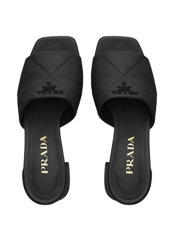 Prada logo-lettering quilted sandals - Image 4