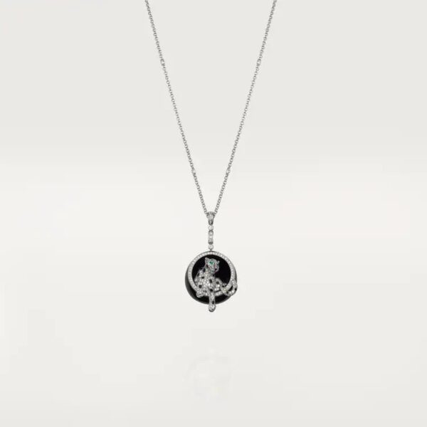 Cartier Panthère de Cartier necklace, black nephrite jade, paved