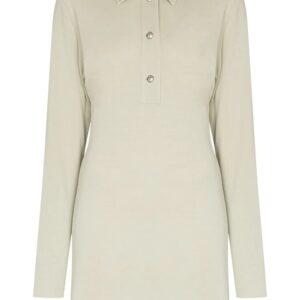 Off-White  polo collar long-sleeve dress