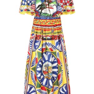Dolce & Gabbana Carretto-print silk midi dress