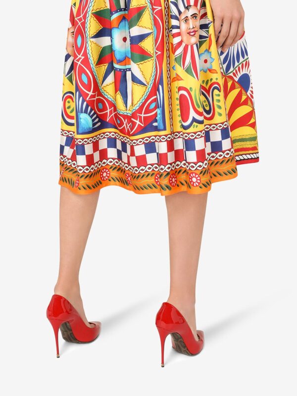 Dolce & Gabbana Carretto-print silk midi dress - Image 5