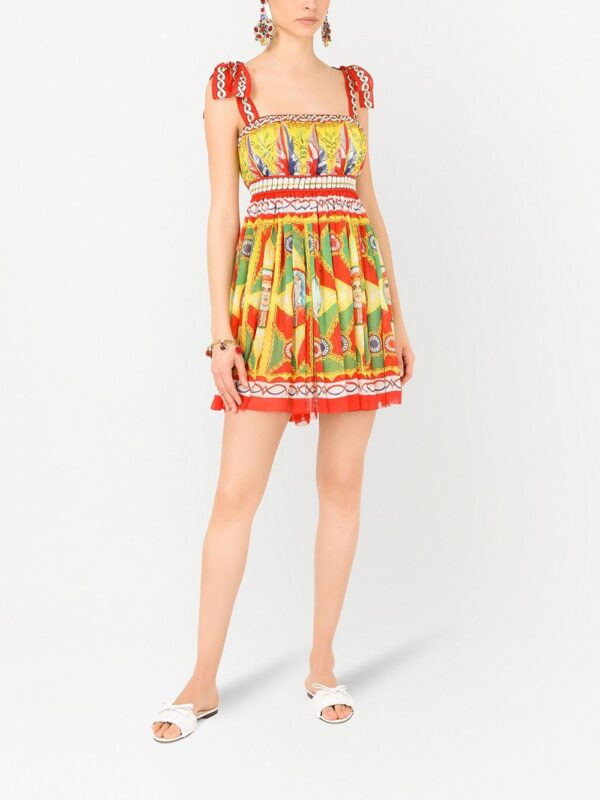 Dolce & Gabbana Carretto-print chiffon minidress - Image 3