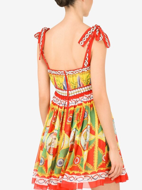 Dolce & Gabbana Carretto-print chiffon minidress - Image 5