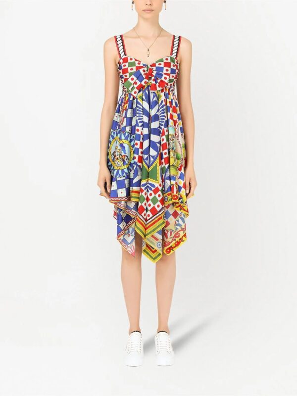 Dolce & Gabbana  Carretto-print twill dress - Image 2