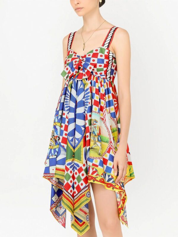 Dolce & Gabbana  Carretto-print twill dress - Image 4