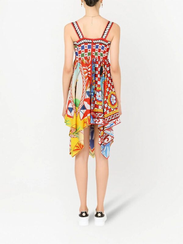 Dolce & Gabbana  Carretto-print twill dress - Image 3