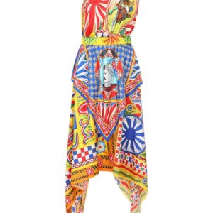 Dolce & Gabbana graphic-print one-shoulder dress