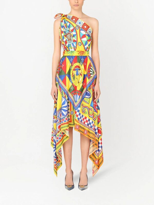 Dolce & Gabbana  graphic-print one-shoulder dress - Image 3