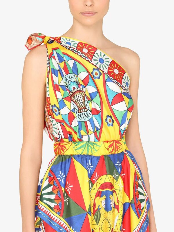 Dolce & Gabbana  graphic-print one-shoulder dress - Image 4