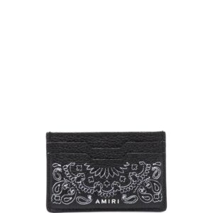 AMIRI  bandana-print leather cardholder