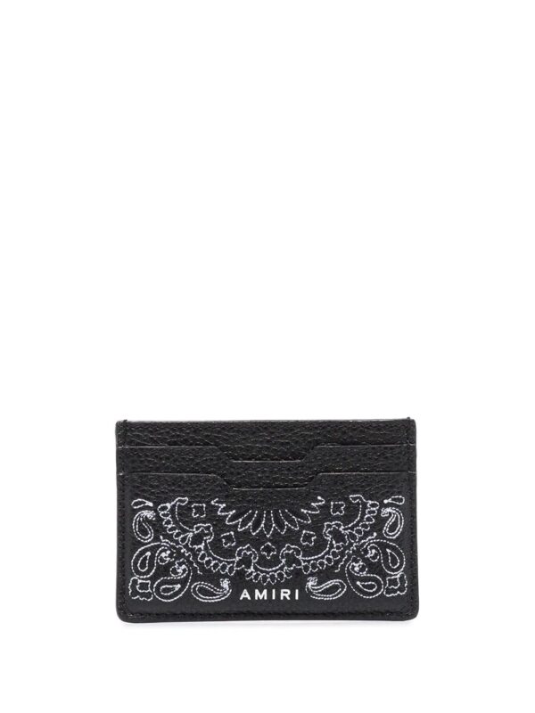 AMIRI  bandana-print leather cardholder